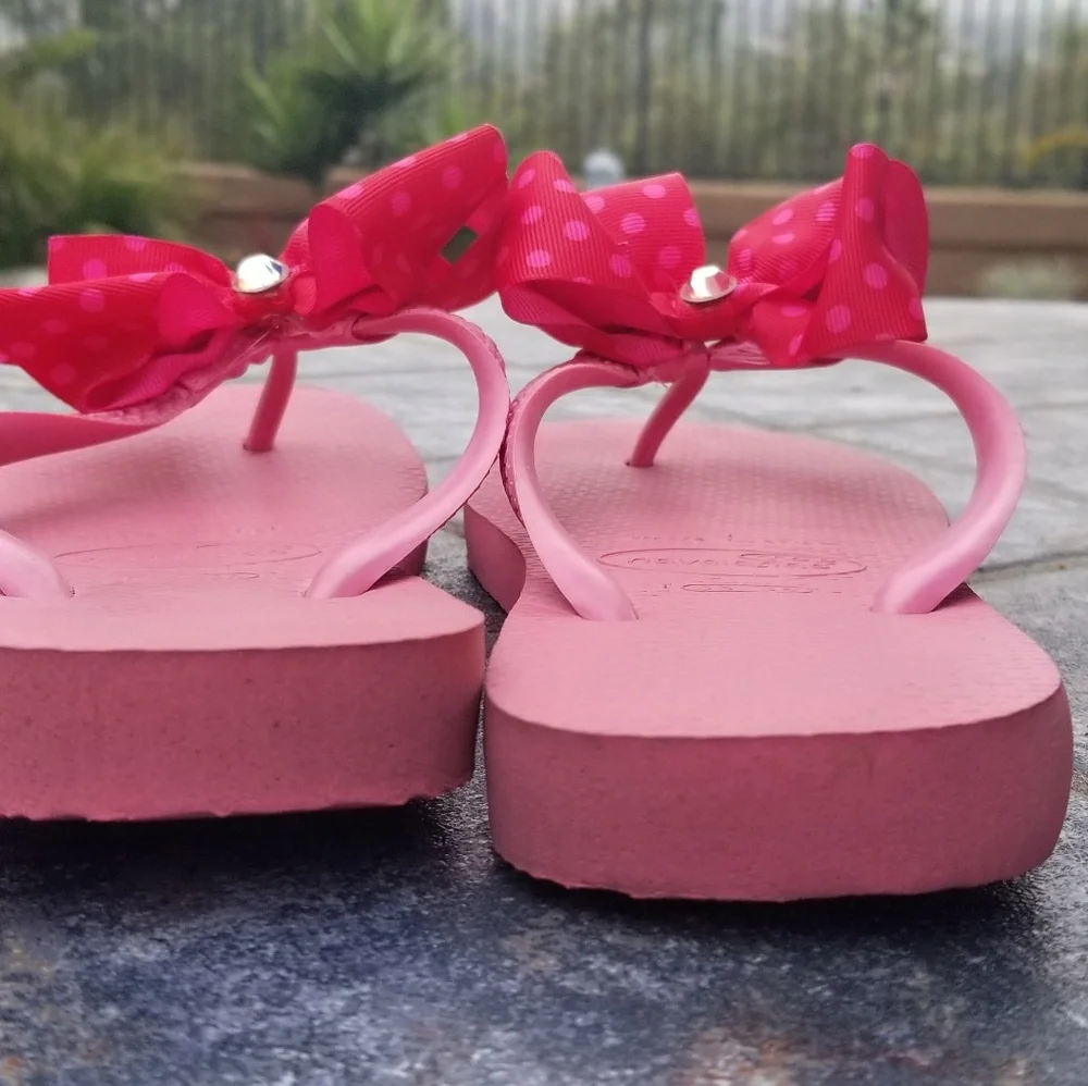 Pink Polka Dot Havaianas Flip Flop Thong Sandals